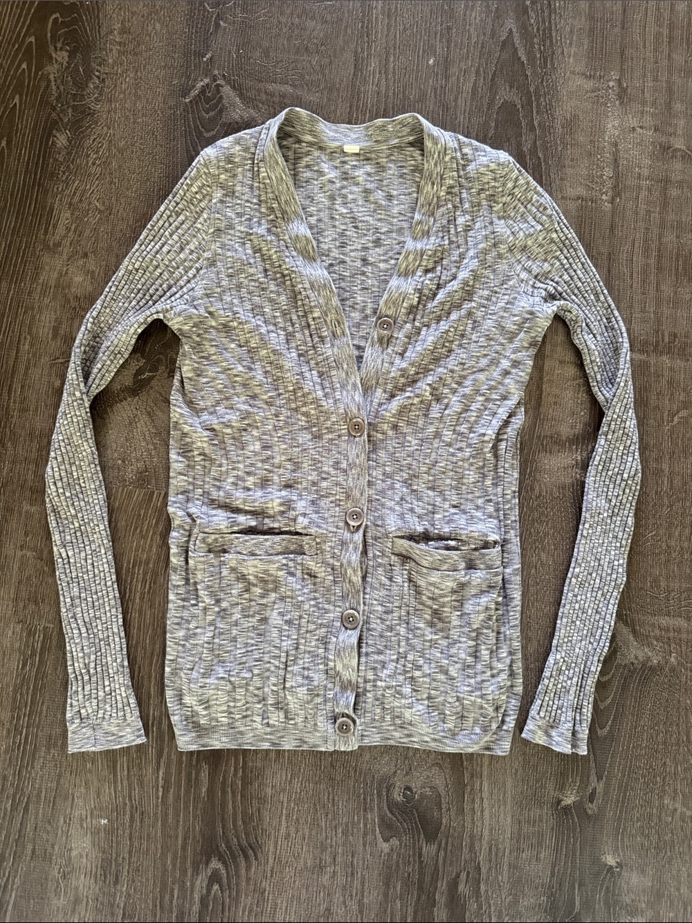Extremely soft and stretchy Light Gray Button-Front Women's Cardigan Sweater